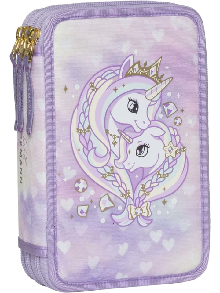 BECKMANN Beckmann 3-Fächrige Federmappe Unicorn Princess Purple günstig kaufen onesize
