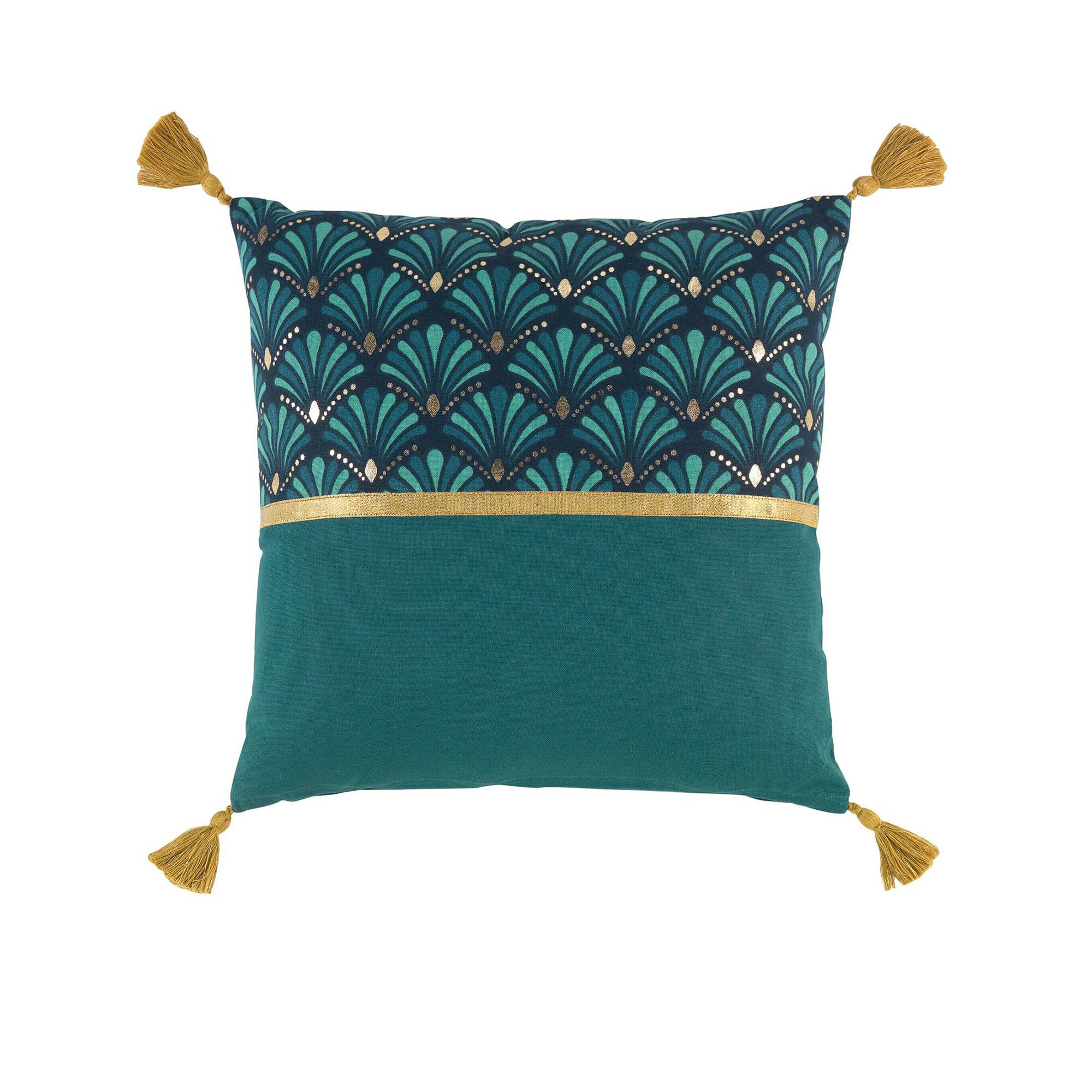 Coussin déhoussable coton motifs art déco