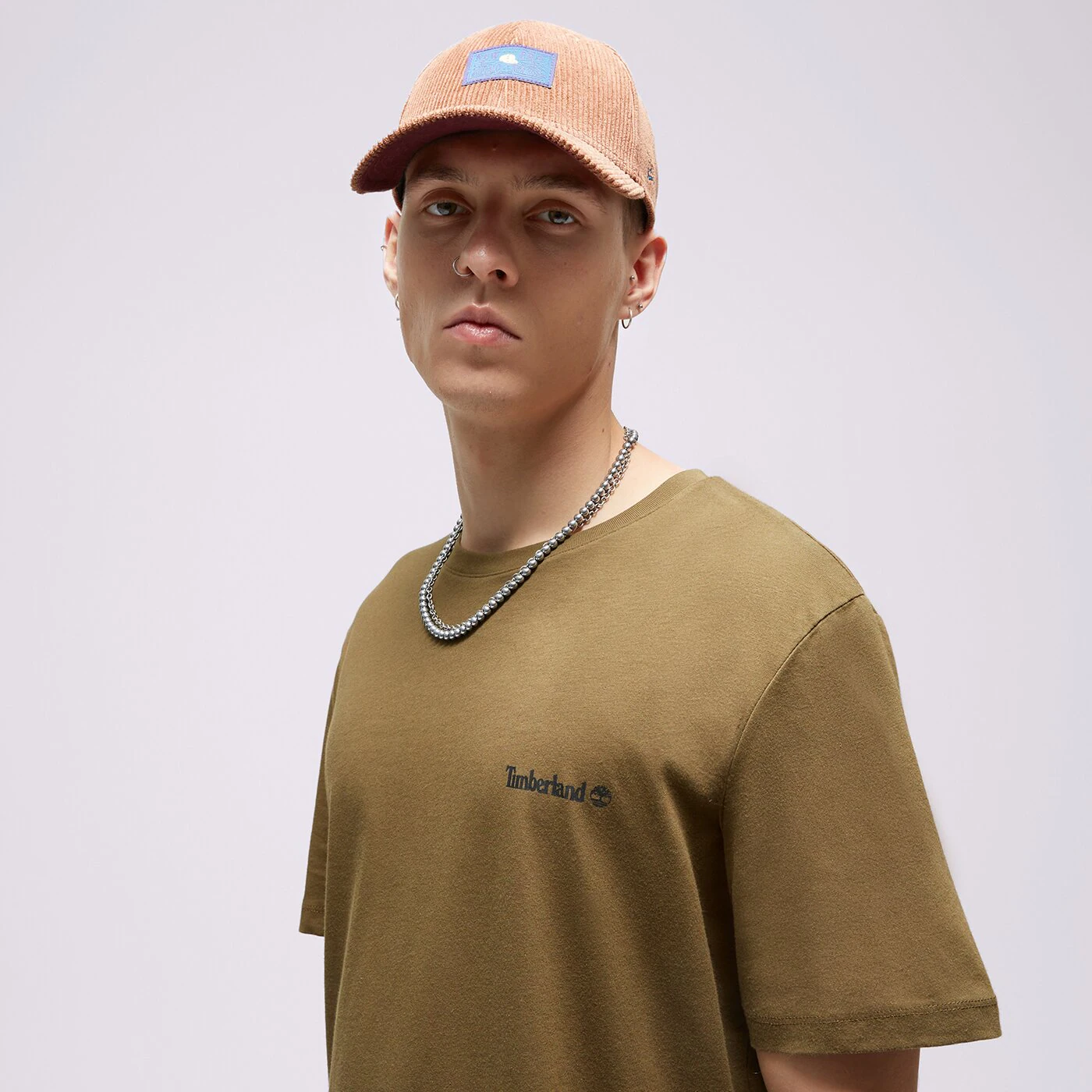 TIMBERLAND T-SHIRT SMALL LOGO PRINT LOGO TEE Khaki