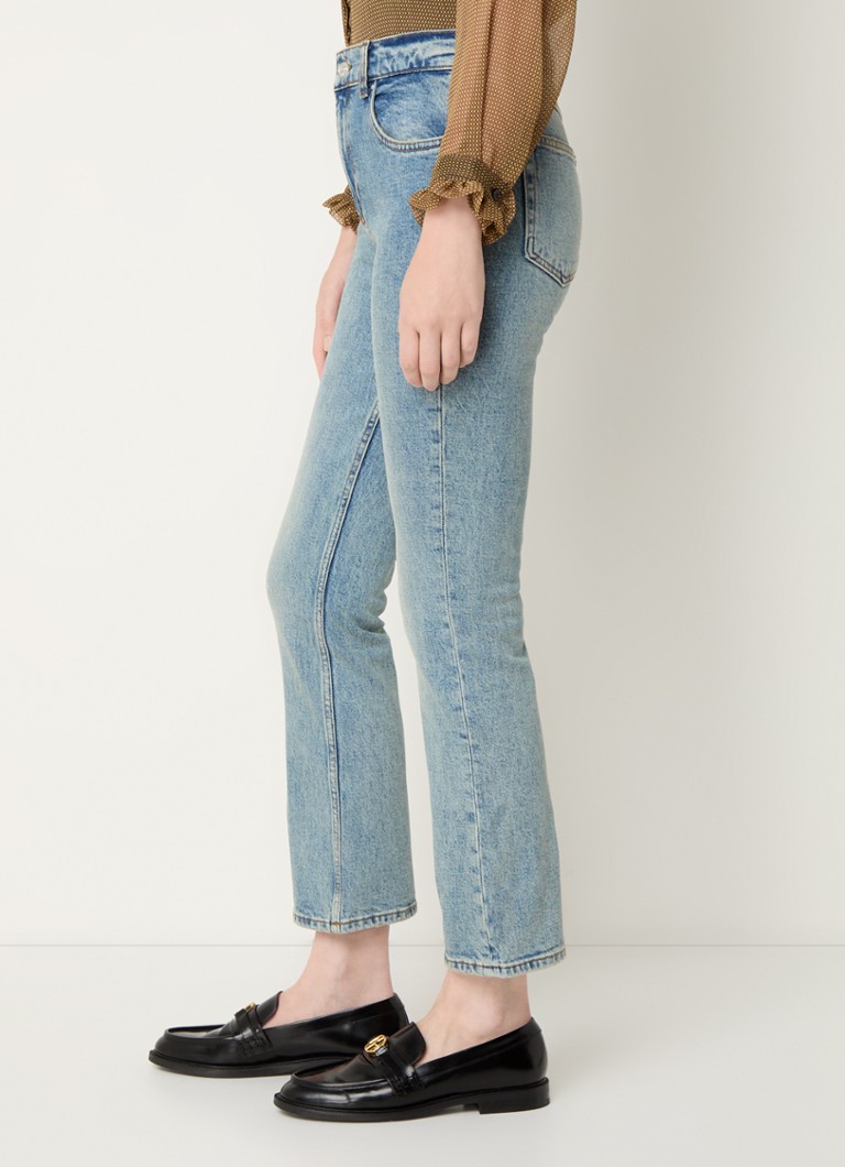 Blugi evazați crop cu talie înaltă Claudie Pierlot Louis, decolorare medie