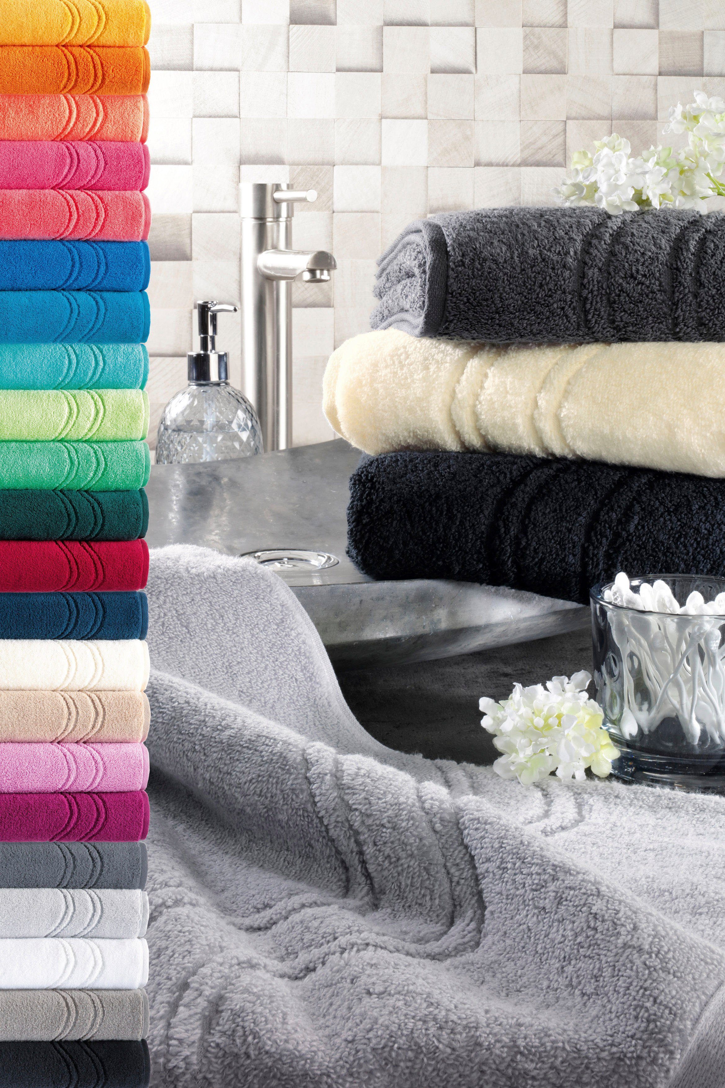 ROSS Duschtuch Cashmere feeling, Frottier (1-St), mit Wellen-Bordüre