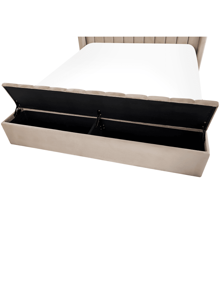 Beliani Doppelbett NOYERS in Beige - (W) 210 x (H) 132 x (L) 247 cm günstig kaufen onesize