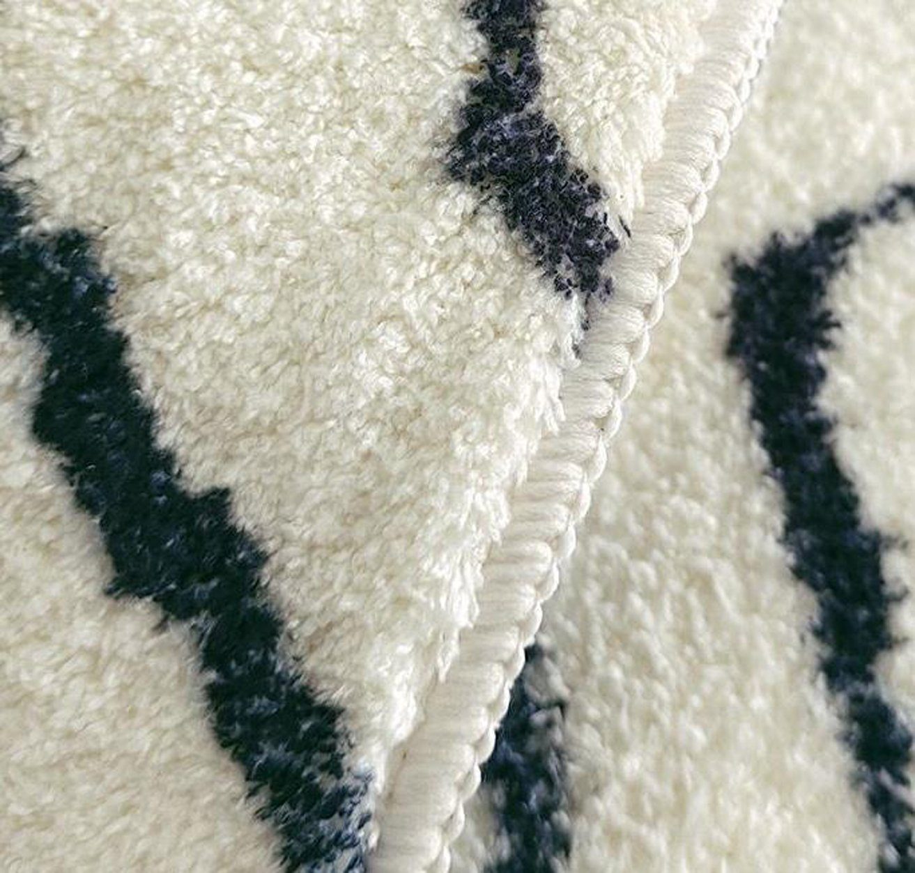 Fellteppich Teppich, weiße schwarze Linien, rechteckiges Muster, HOHEA H, 80*120cm, Teppiche, Bodenmatte, dünner Innenteppich, flauschiger Teppich