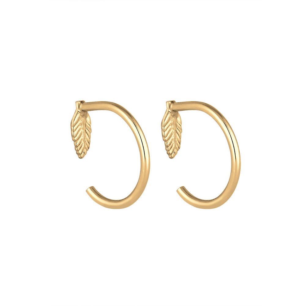 Elli Elli Boucles d'Oreilles Feder Boho Gipsy Creole 925 Sterling Silber Boucles d'oreilles