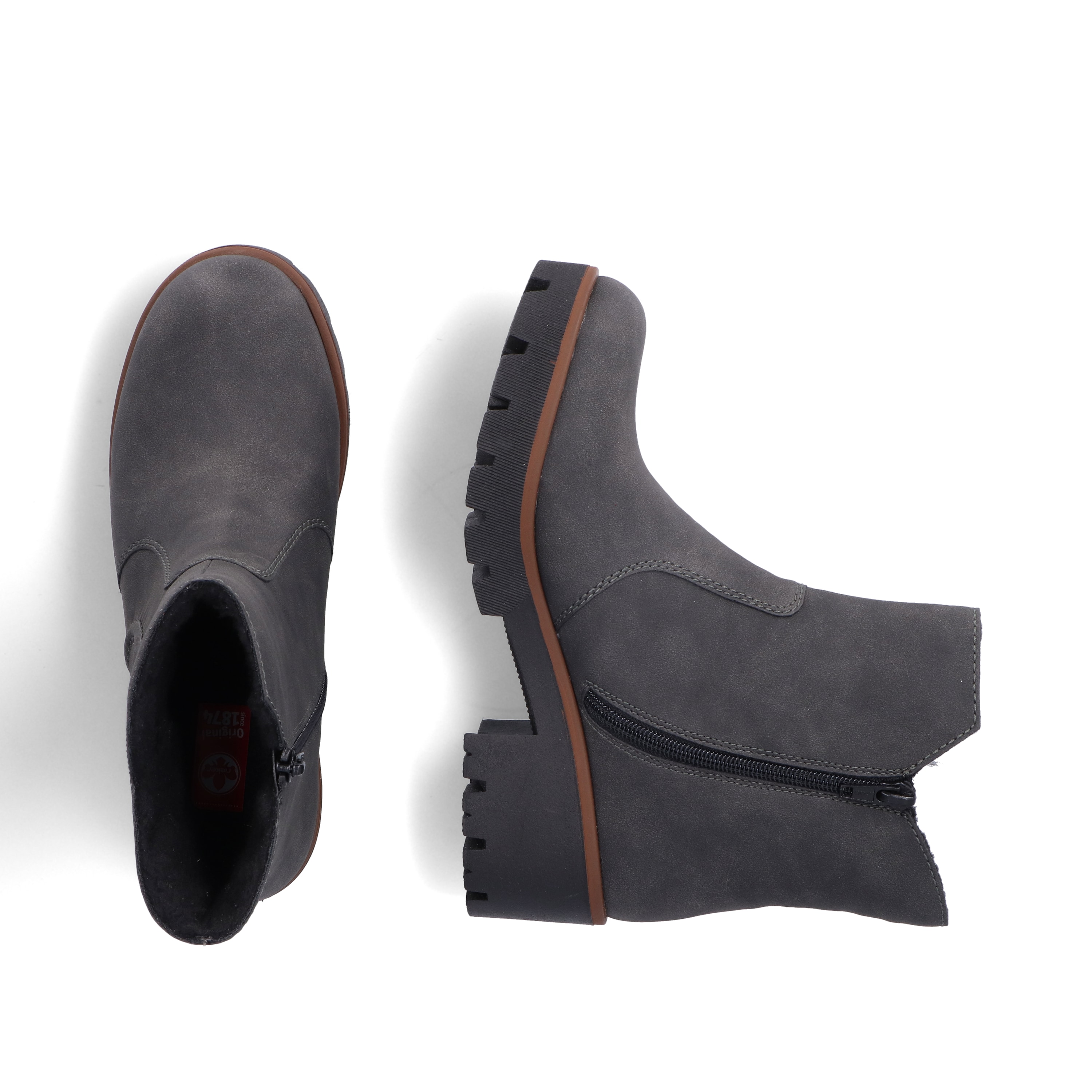 Rieker Damen Kurzstiefel braungrau
