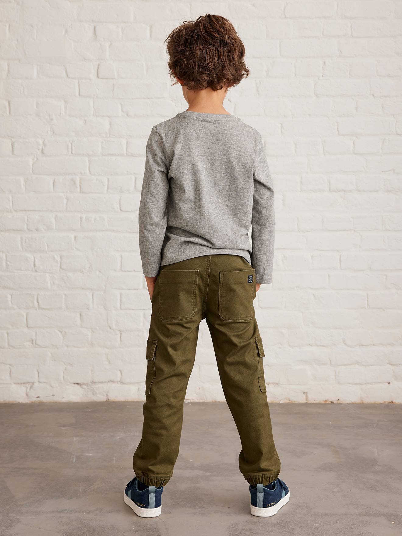 Pantalon battle garçon facile à enfiler navy