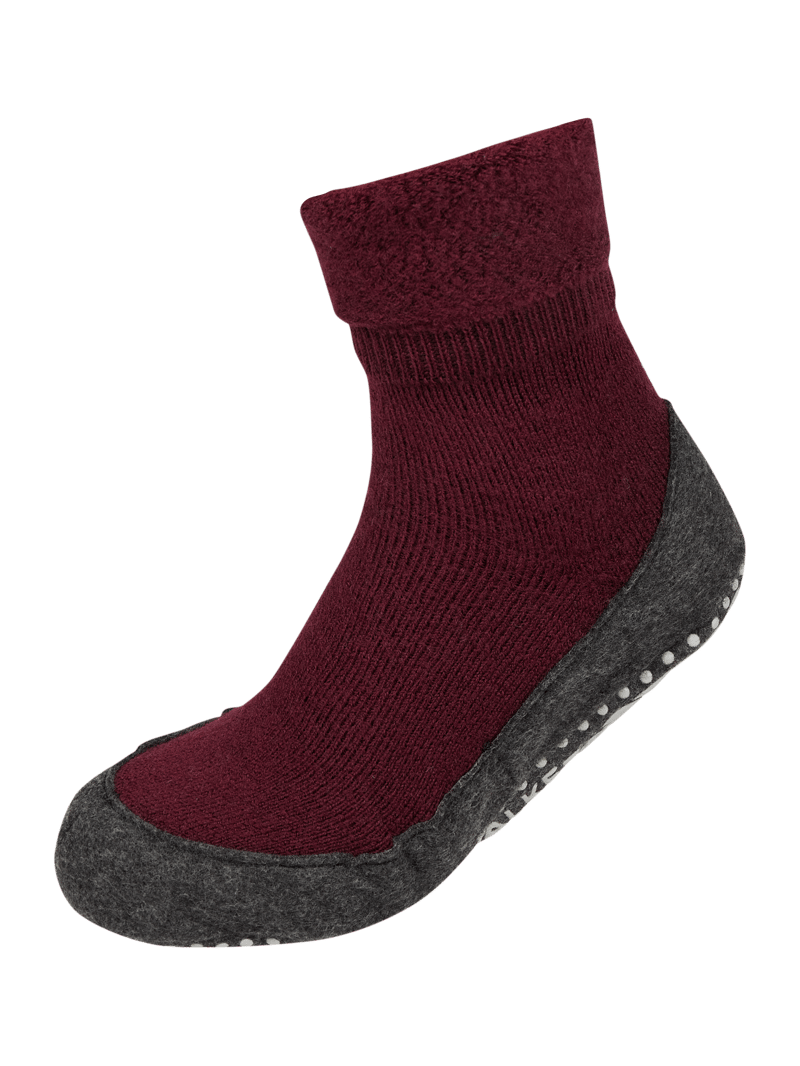 Socken mit elastischem Rippenbündchen Modell 'COSYSHOES' in bordeaux rot