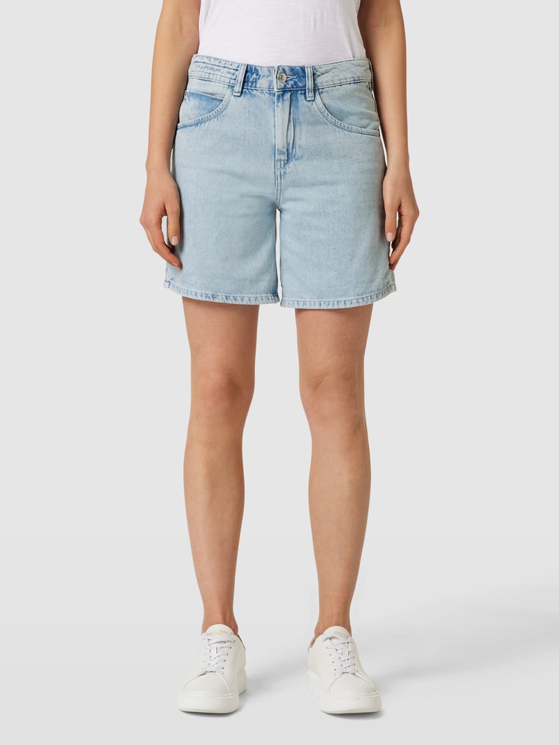 Jeansshorts mit Label-Patch Modell 'CABA' in bleu meliert