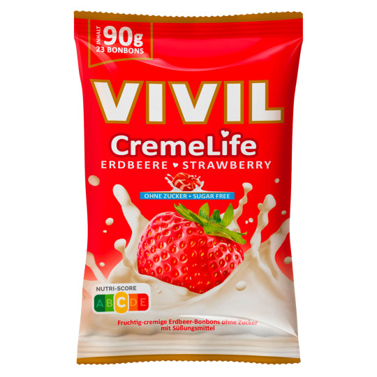 Vivil Creme Life Erdbeere ohne Zucker 90G