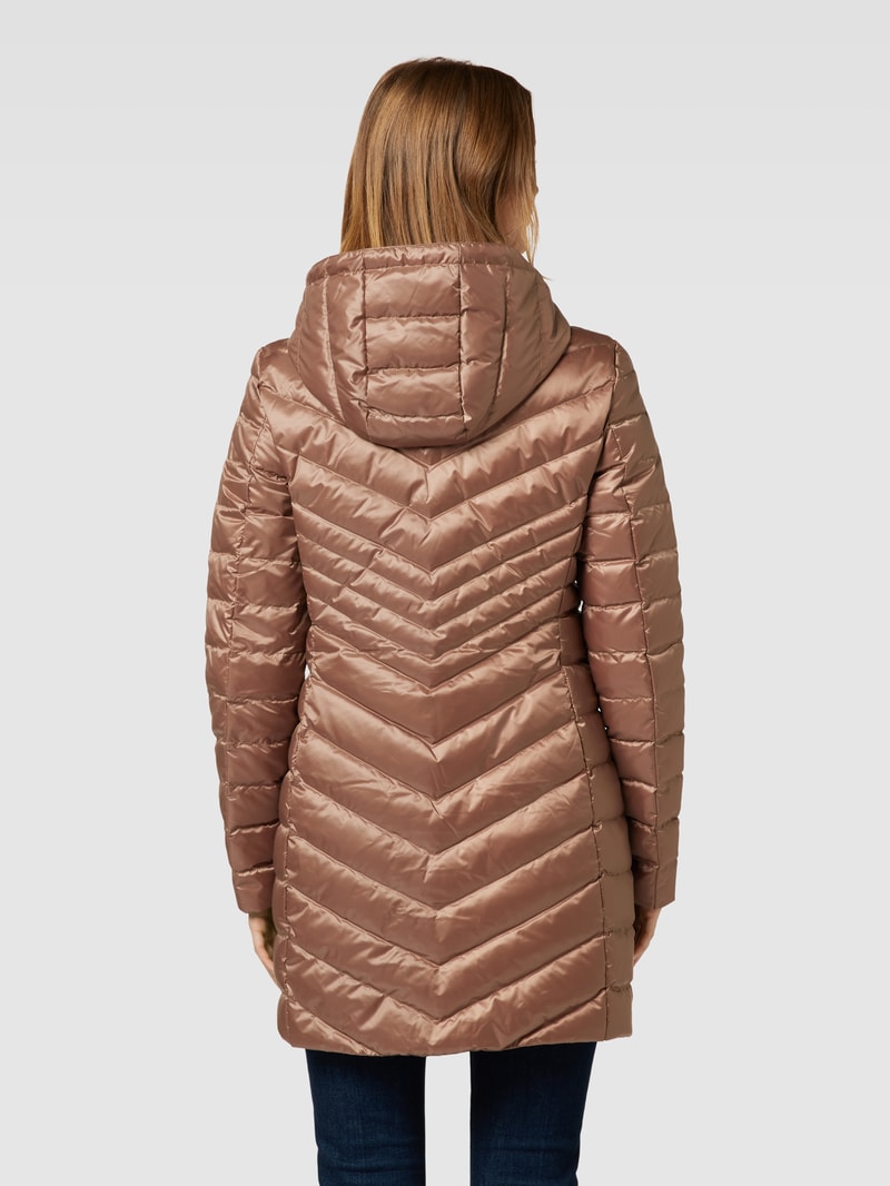 Daunenjacke mit Kapuze in hellbraun
