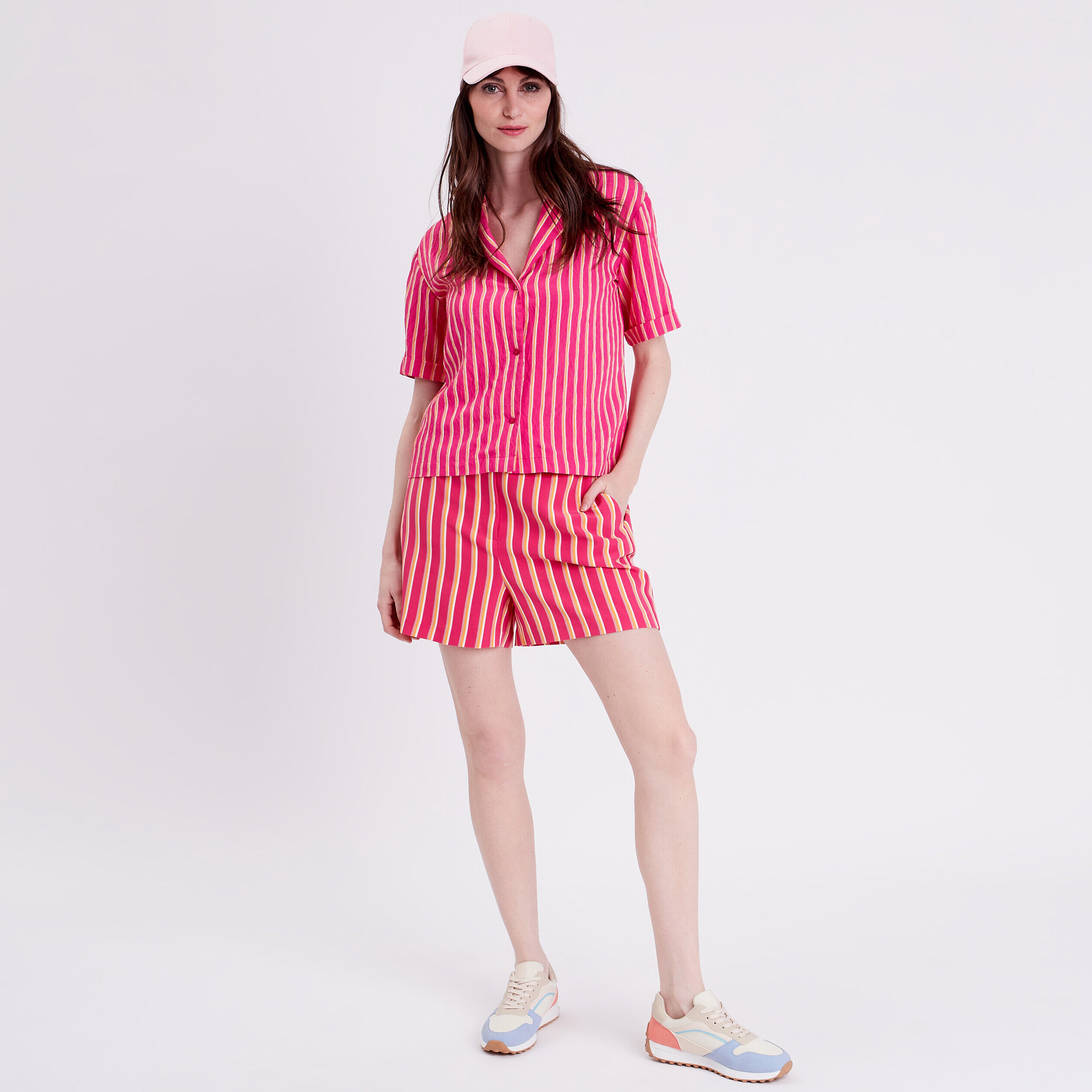 Chemise manches courtes rose fushia femme | Cache Cache