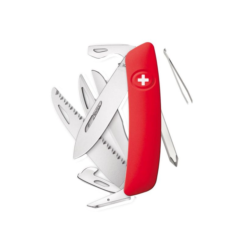 Swiza D10 Rot, Multifunktionales Schweizer Taschenmesser