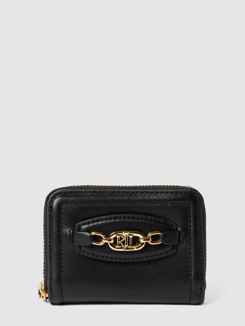 Portemonnaie mit Zierbesatz in schwarz