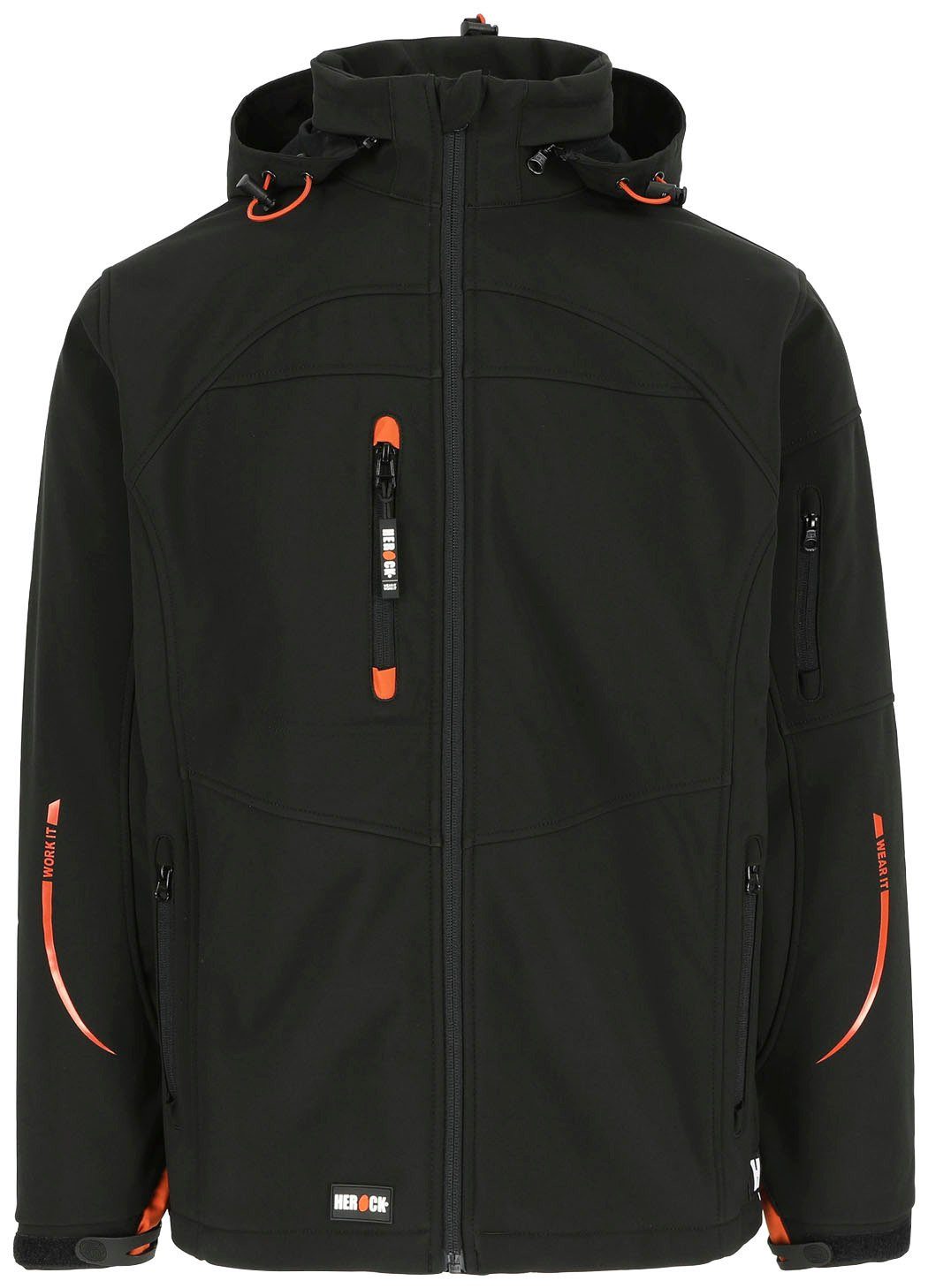 Herock Softshelljacke Poseidon Wasserabweisend, winddicht und atmungsaktiv, abtrennbare Kapuze