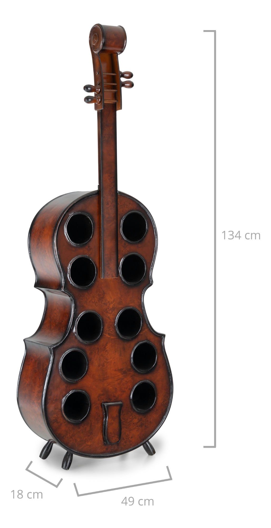 Stagecaptain Flaschenregal WR-10 Stradivino Weinregal für 10 Flaschen, Weinständer Holz stehend in Vintage-Optik 