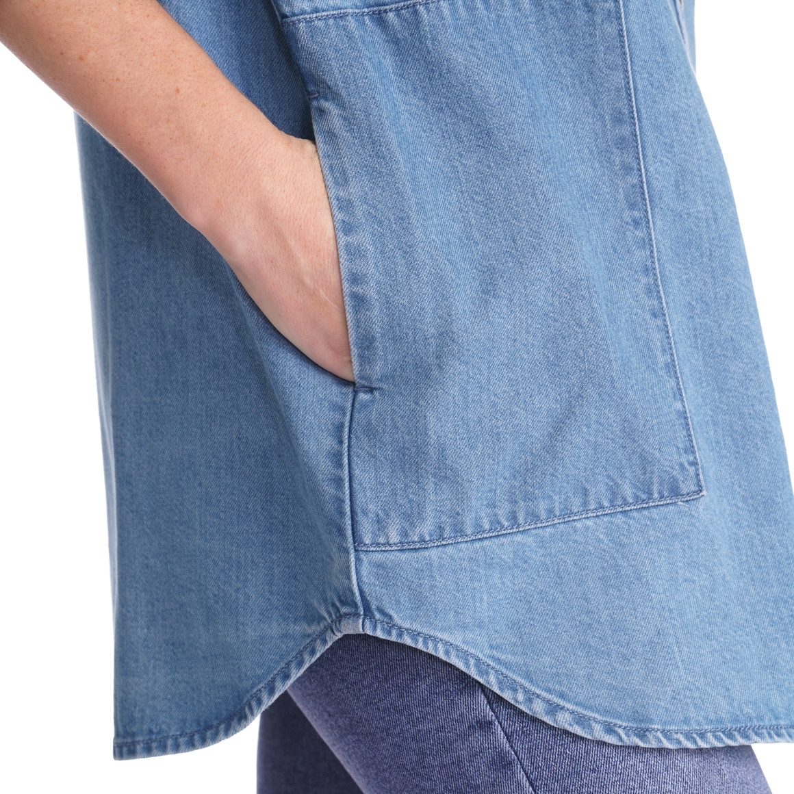 Damen Jeanshemd in Denim-Optik
