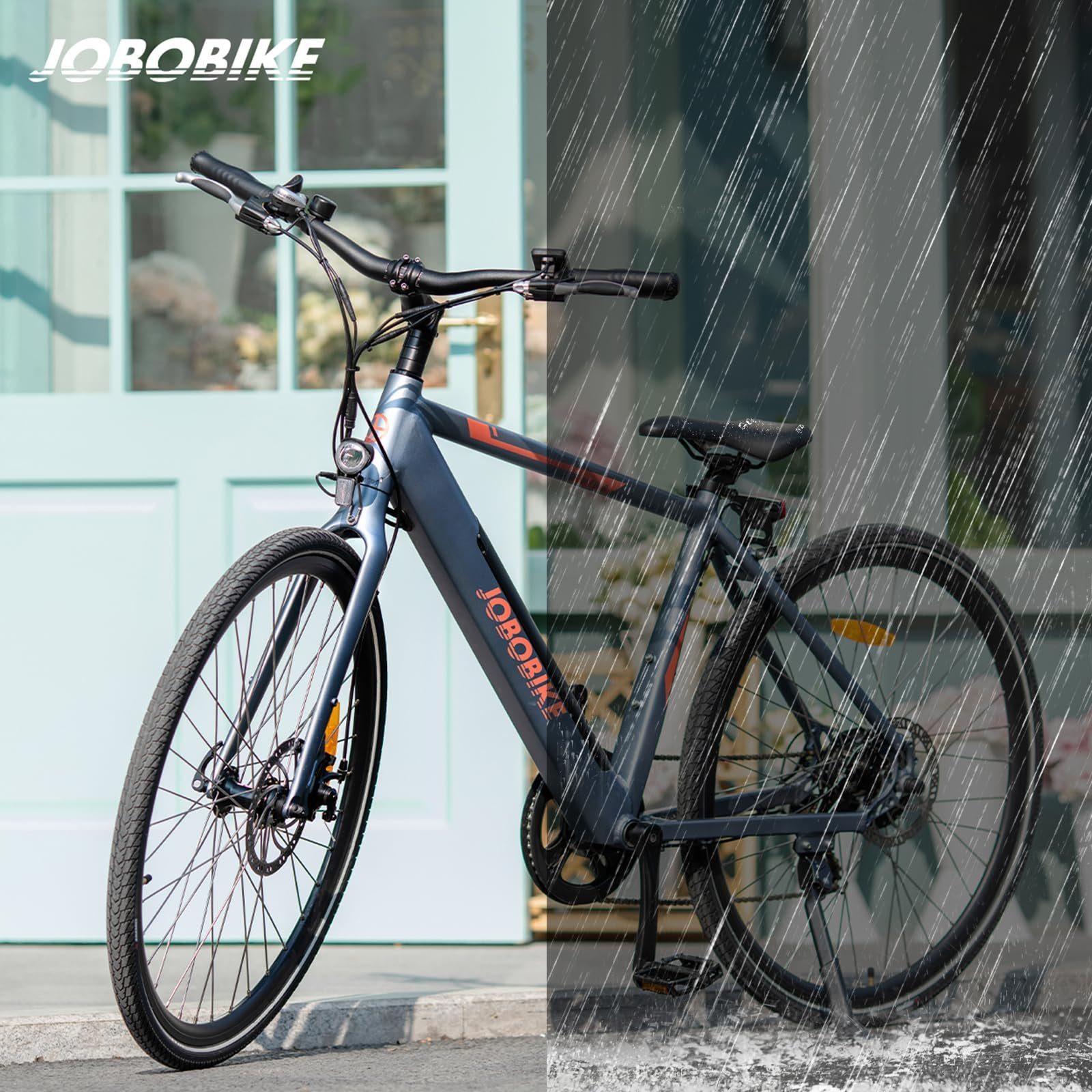 JOBOBIKE E-Bike Viva, 27,5 Zoll Leichte E-Bikes, 7 Gang Shimano, Kettenschaltung, Heckmotor, 375,00 Wh Akku, (Pedelec 25 km/h Damen Herren, mit 36V 14/10,4 Ah LG Akku, großer Kapazität, Abnehmbare), Mechanische Scheibenbremse