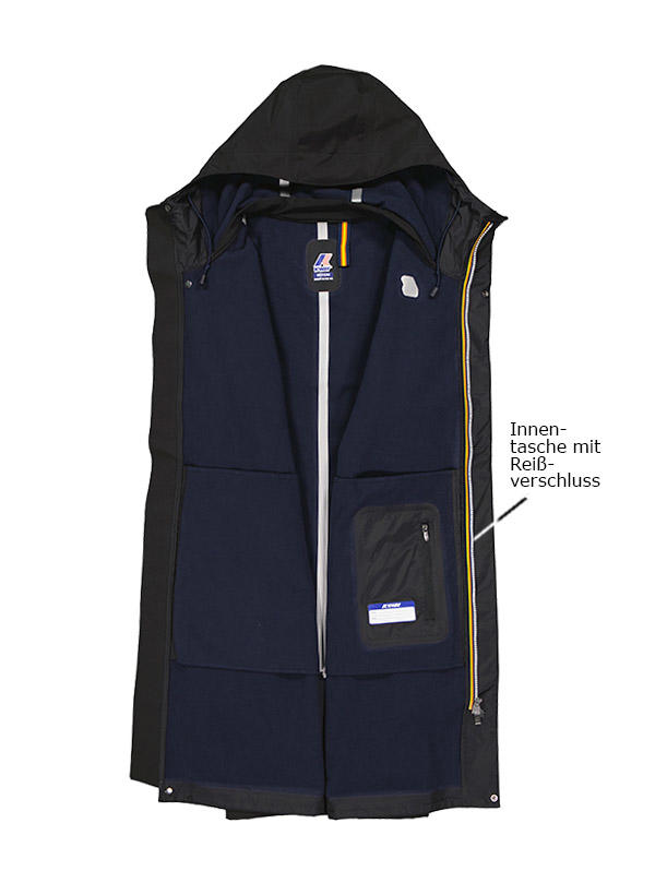 K-WAY, Regenjacke, Mikrofaser, schwarz