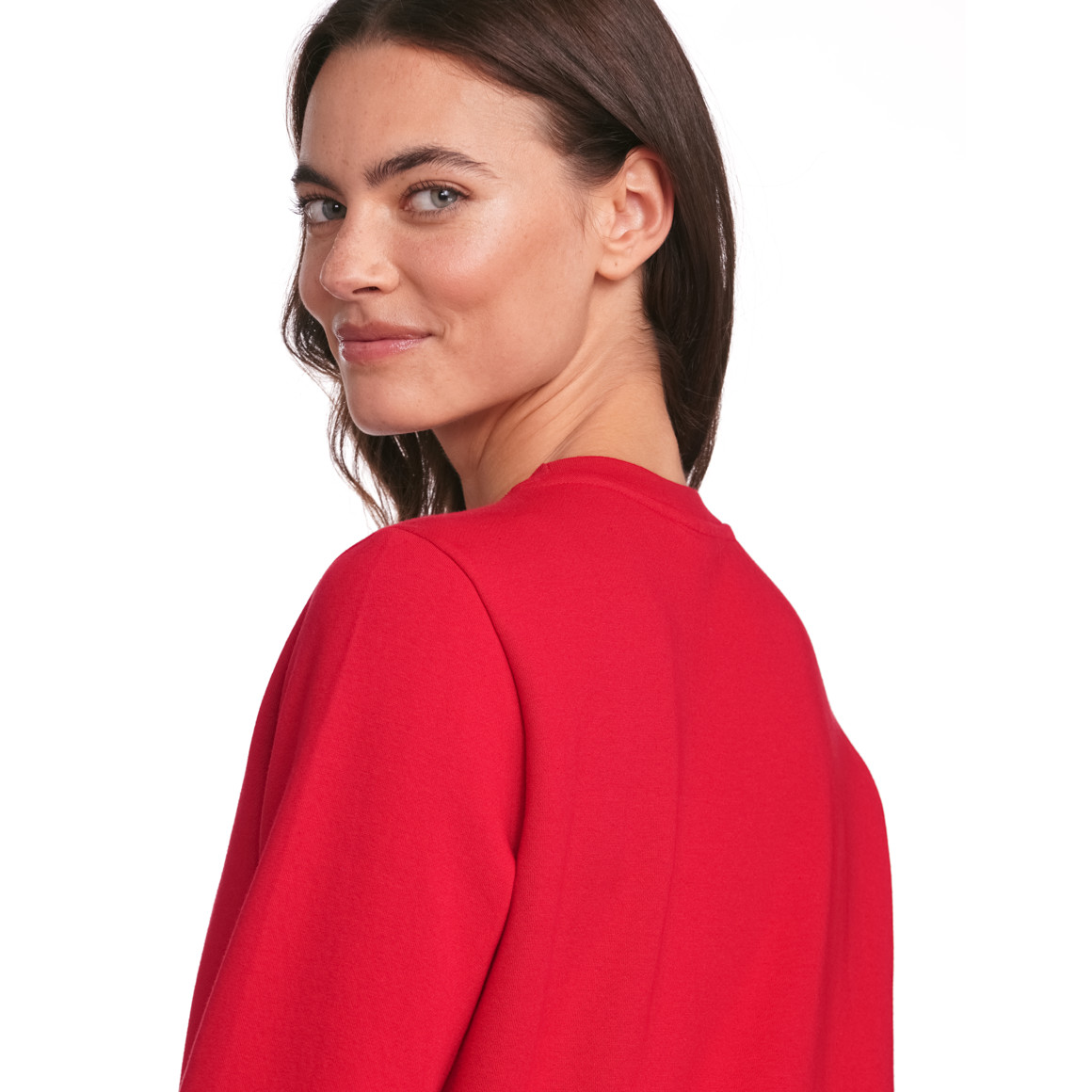 Damen Weihnachtssweatshirt mit Applikation rot