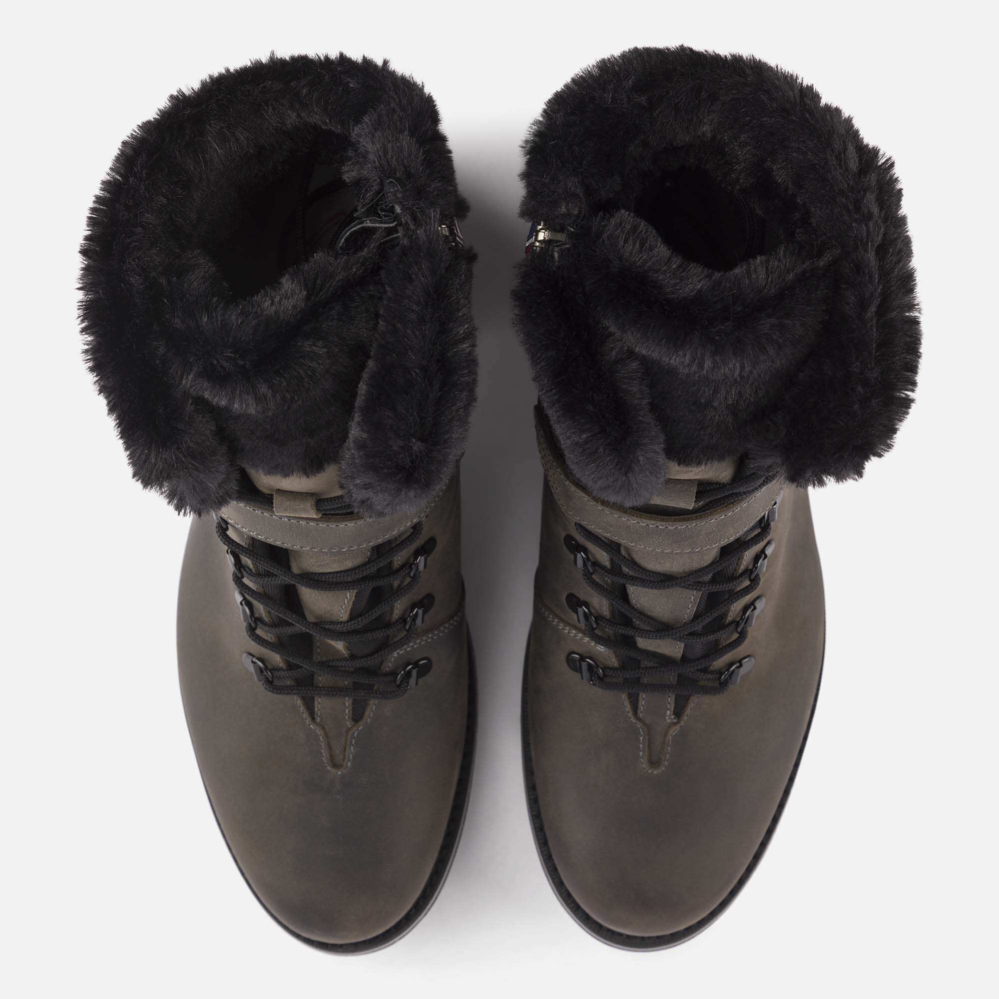 Bottines Megève gris ciré femme
