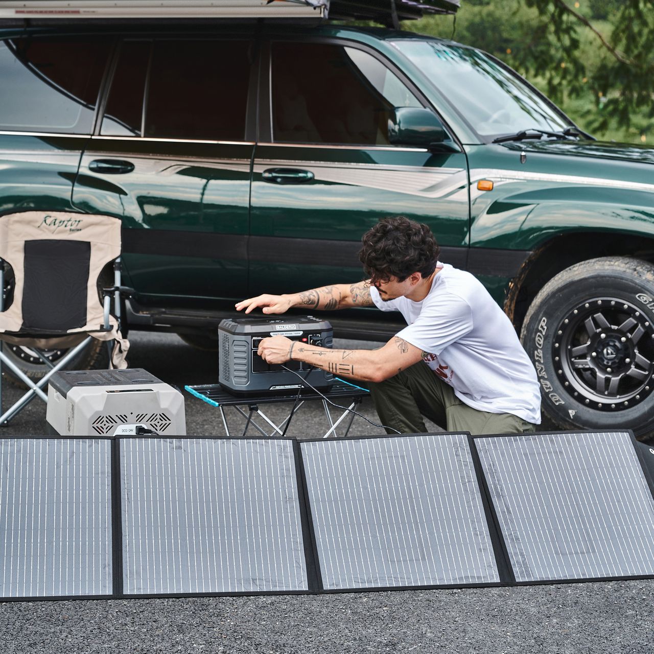 BALDERIA Power Set PS300-120: Solar-Generator, Kraftwerk, Tragbare Powerstation 231Wh mit Solarpanel 120W