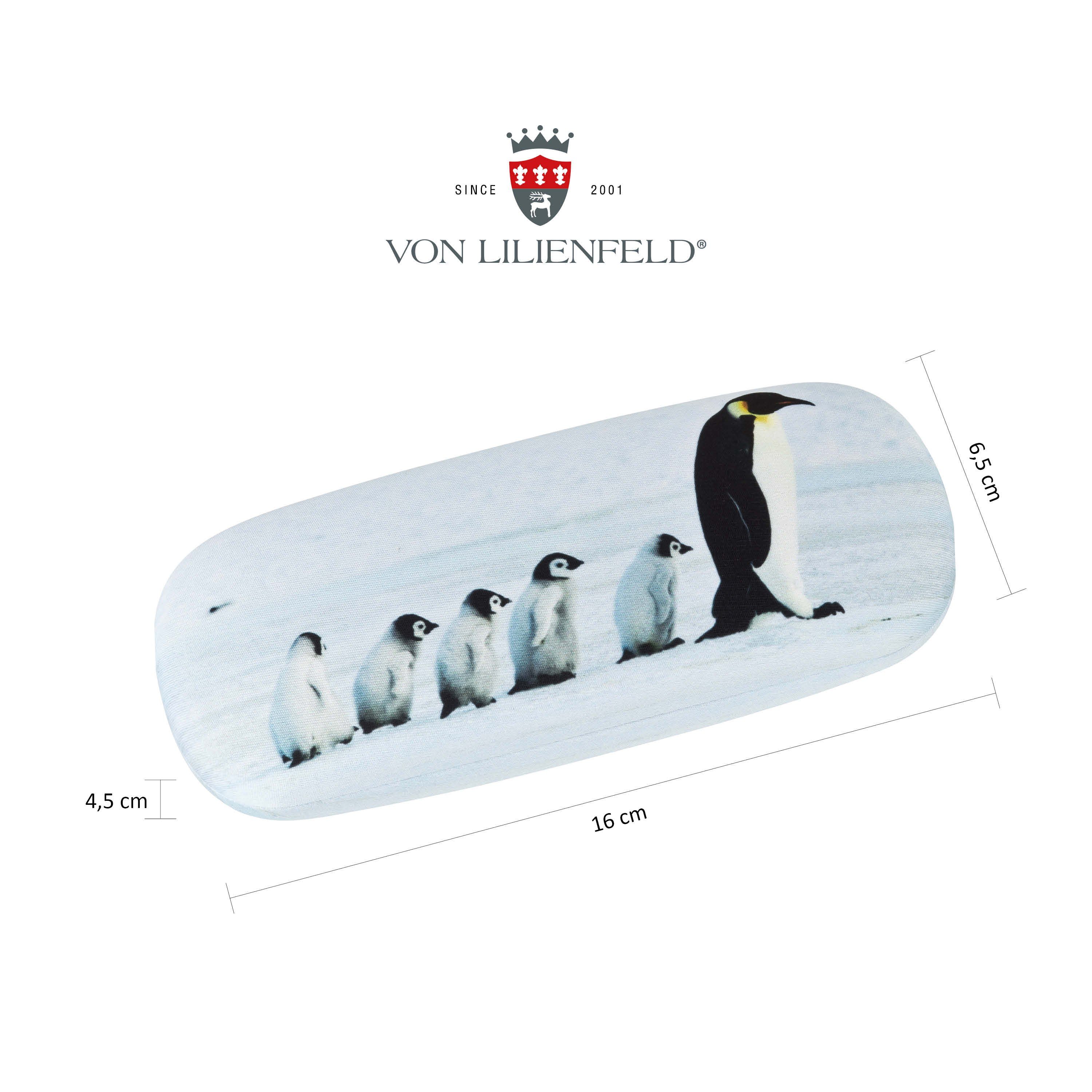 von Lilienfeld Brillenetui Brillenetui Pinguine Vogel Motiv Etui Brillenbox, stabiles mit Mikrofaser bezogenes Hardcase