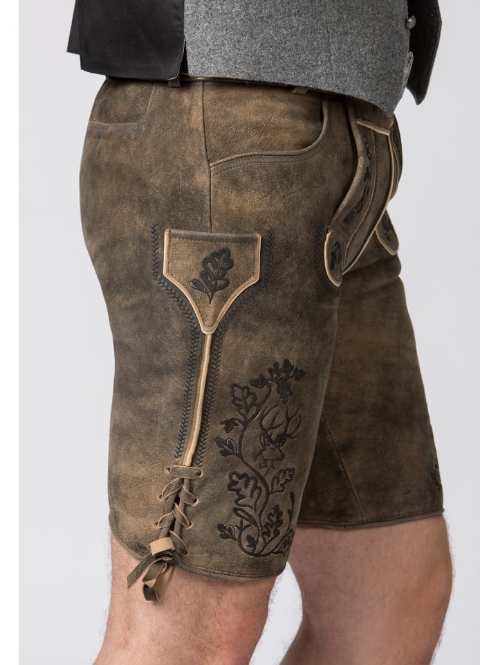 Stockerpoint Stockerpoint Trachtenlederhose Edgar in kiesel gespeckt-schwarz günstig kaufen