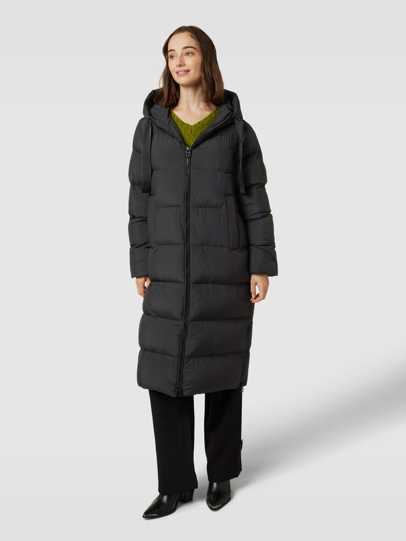 Steppmantel mit Label-Detail Modell 'Habine' in schwarz
