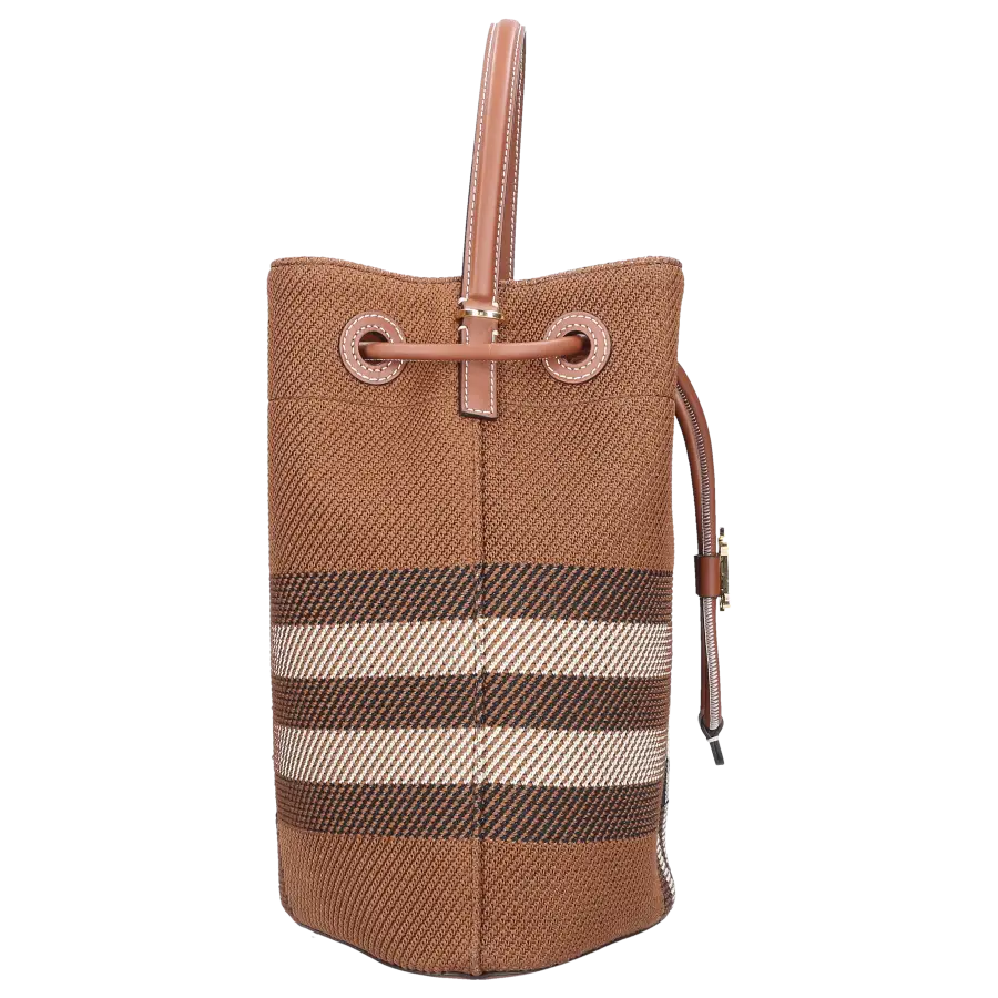 Burberry - Handtasche DRAWSTRING BUCKET Canvas - braun