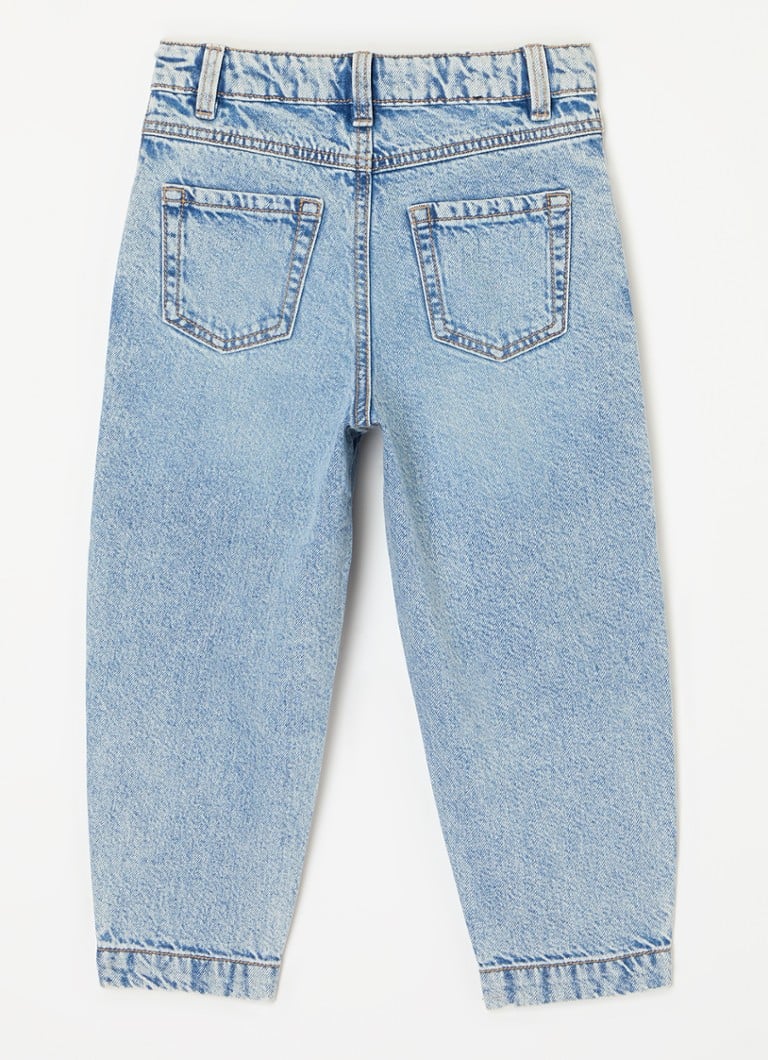 Sisley Young High waist tapered jeans with rhinestones