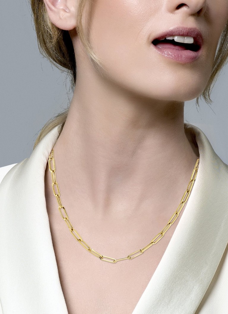 Collana a maglie rosa cipria in oro giallo 14 carati 3101YGO