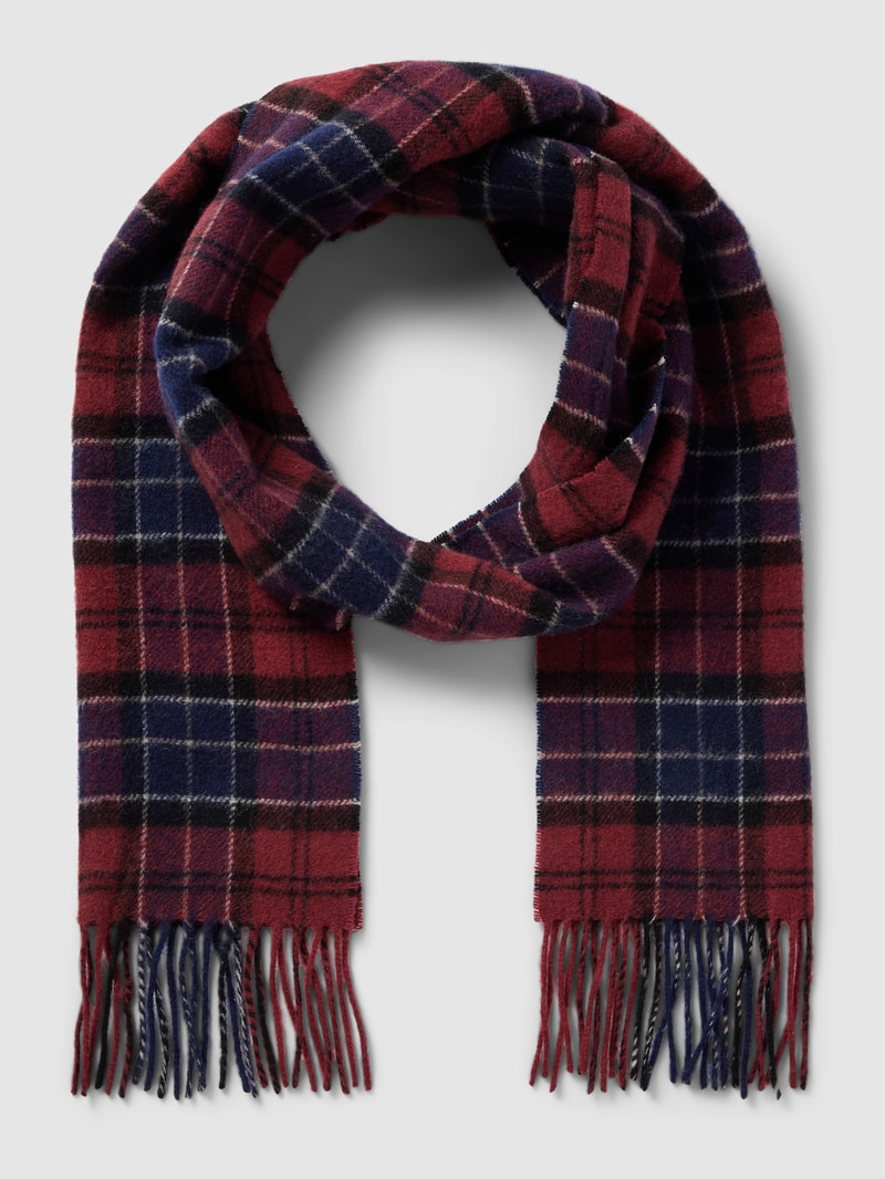Schal aus Lanawolle mit Tartan-Muster in rot