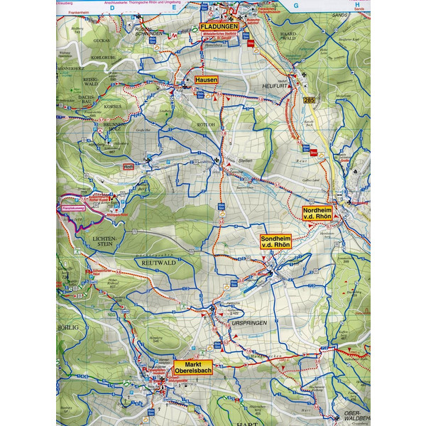 Bayerische Rhön, Oberelsbach, Mellrichstadt und Umgebung Radwander- und Wanderkarte 1 : 35 000 - Wanderkarte