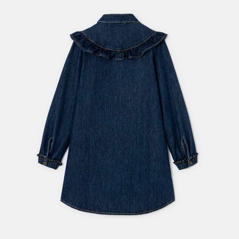 Robe en denim brodée bleue fille Chipie
