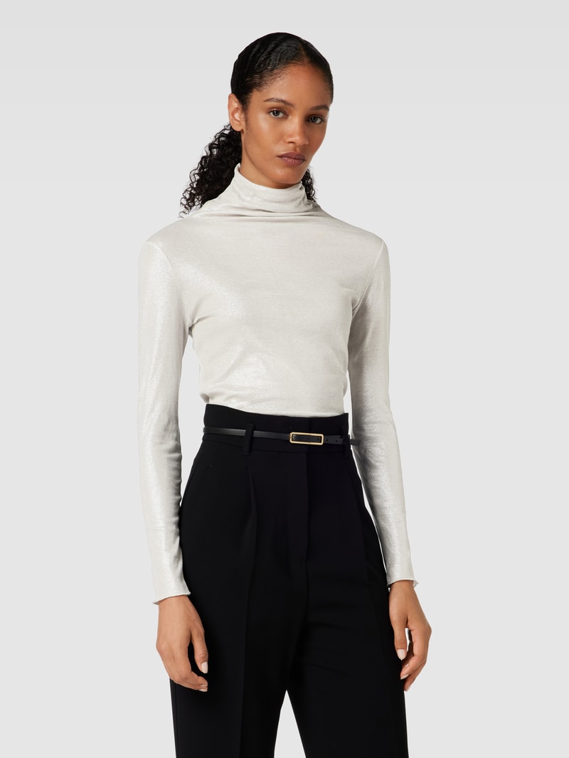 Longsleeve mit Rollkragen in stein