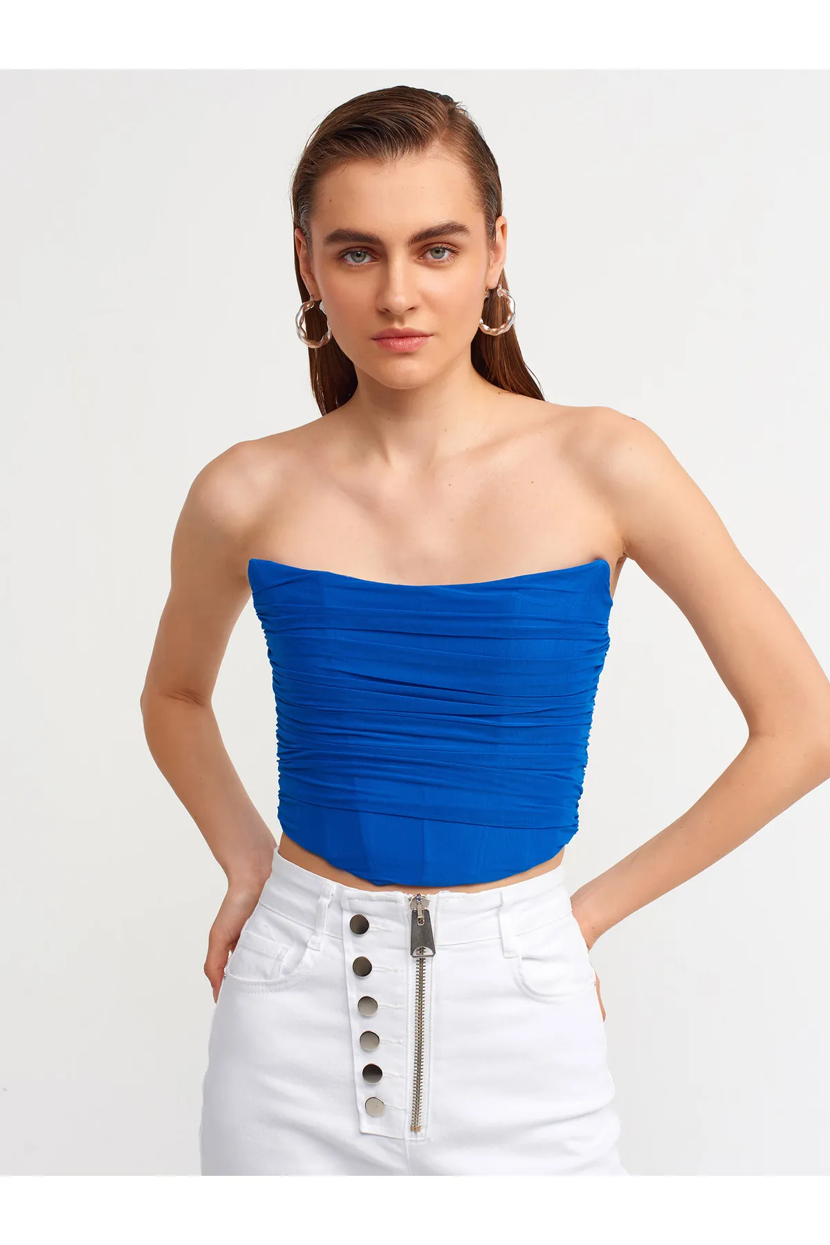 Dilvin  20132 Faltendetaillierte Bustier-Sakkos