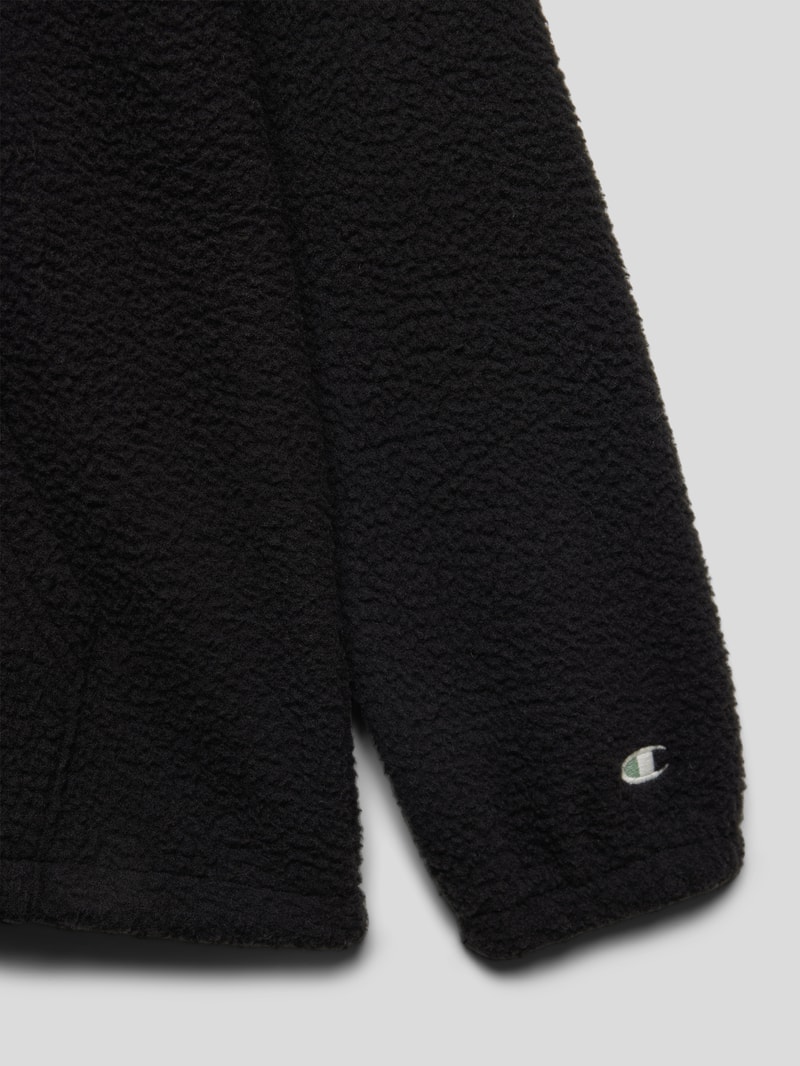Hoodie mit Label-Stitching Modell 'Rochester' in schwarz