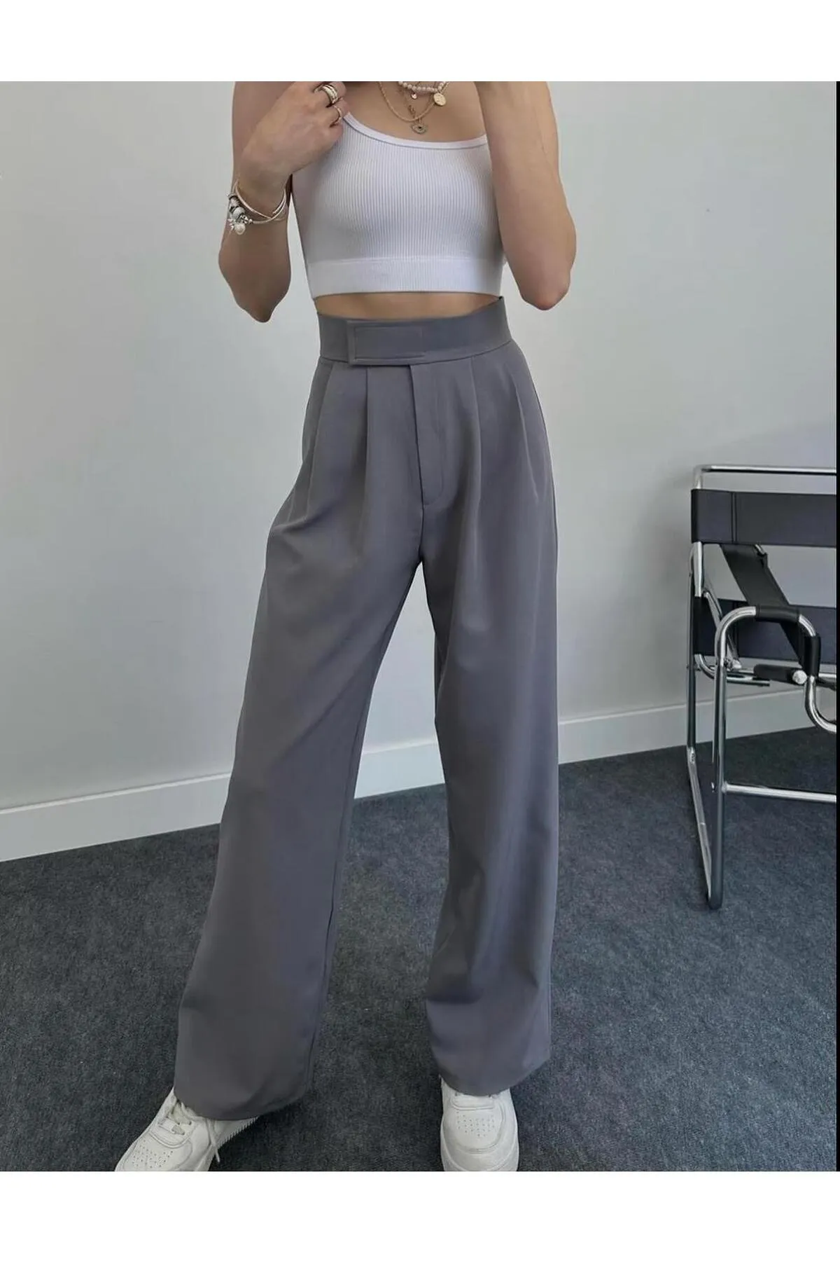 MOONBULL  Palazzo-Hose aus Lycra mit Klettverschluss in der Taille für Damen
