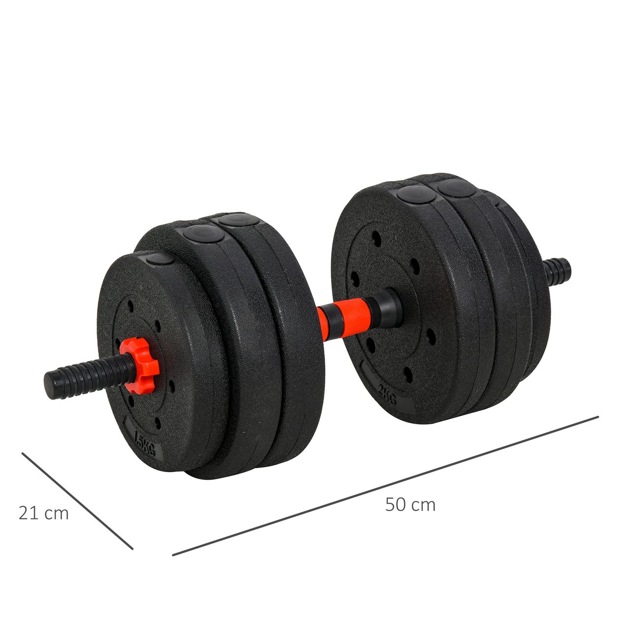HOMCOM 2 in 1 Hanteln Set 25 kg verstellbare Kurzhantel & Langhantel