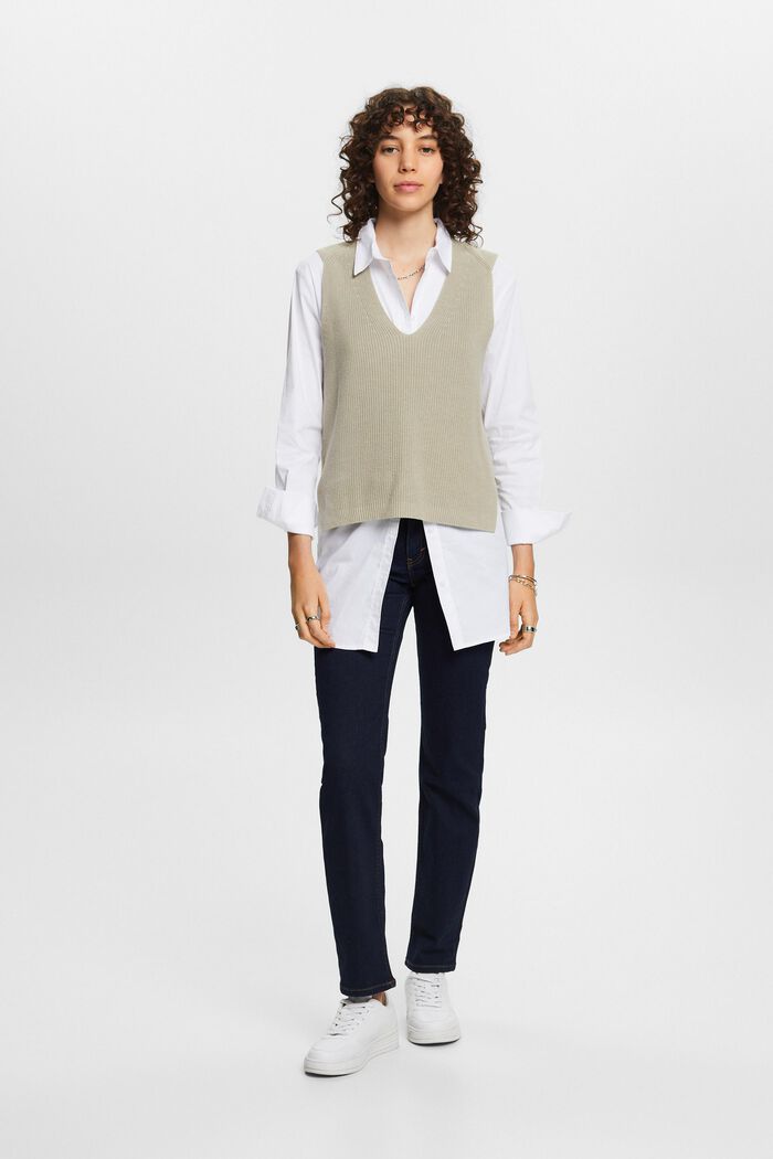 Stretchjeans mit geradem Bein, Baumwollmix