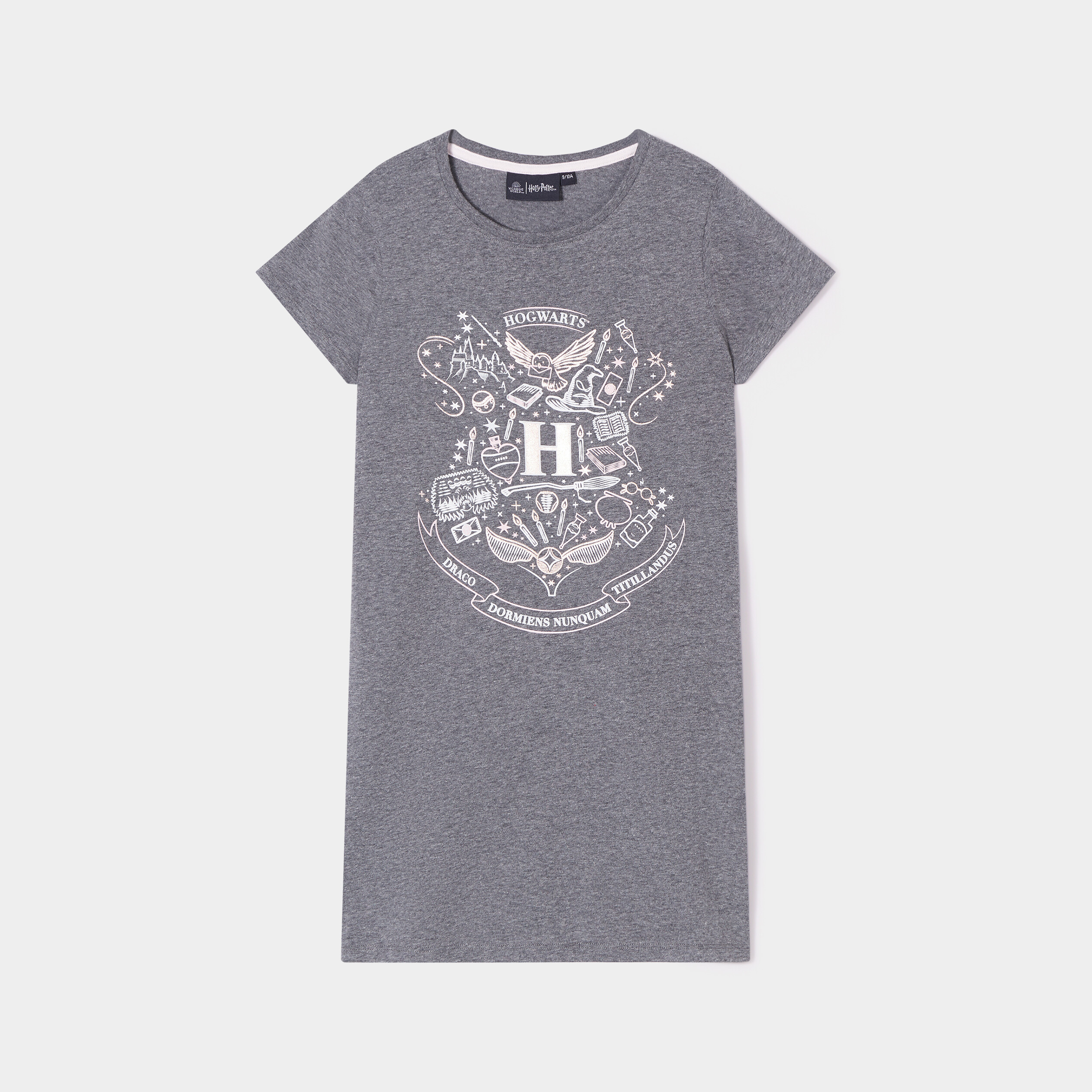 Chemise de nuit coton Harry Potter gris foncé fille | La Halle