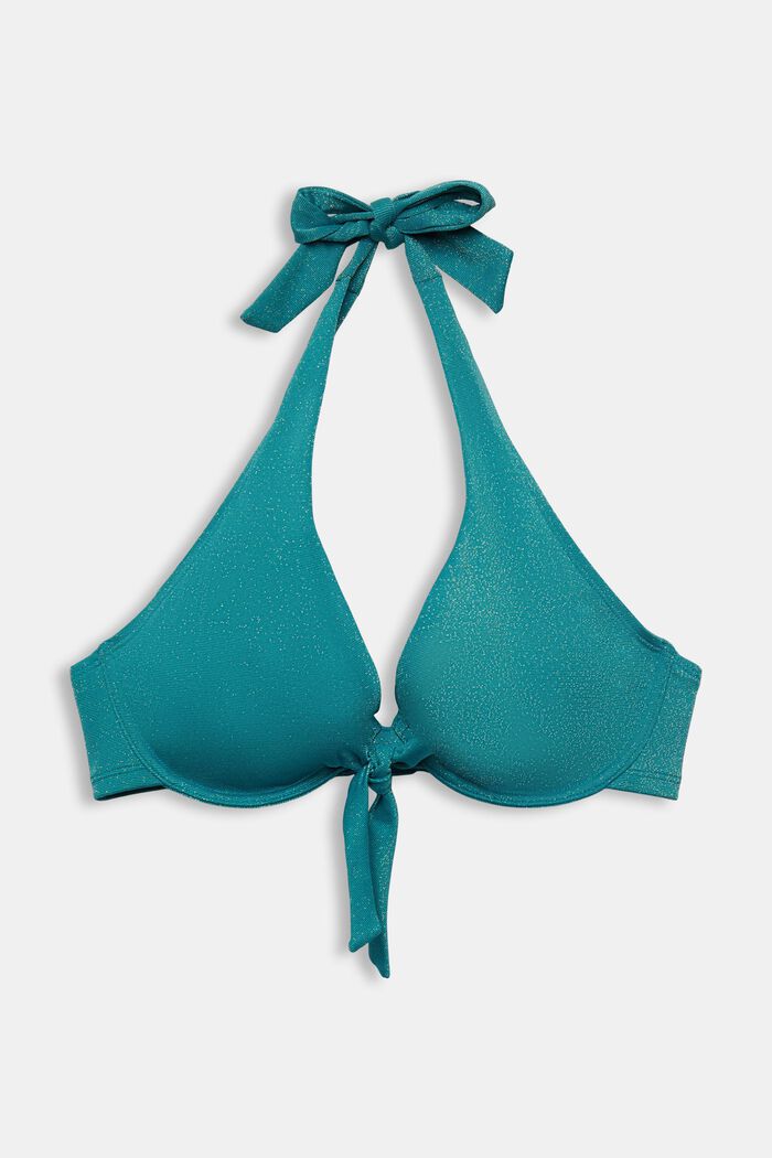 Glitzerndes Neckholder-Bikinitop für große Cups