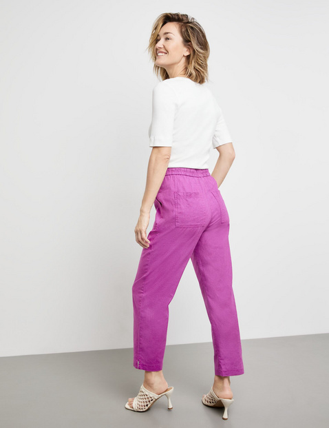 Schlupfhose Easy Fit aus Baumwoll-Leinen