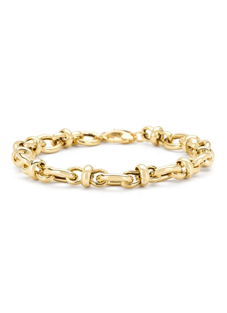 Diamond Point Yellow Gold Link Bracelet Timeless Treasures 18 cm