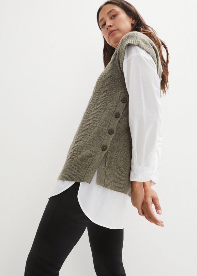 Umstands / Stillpullover mit Zopfmuster