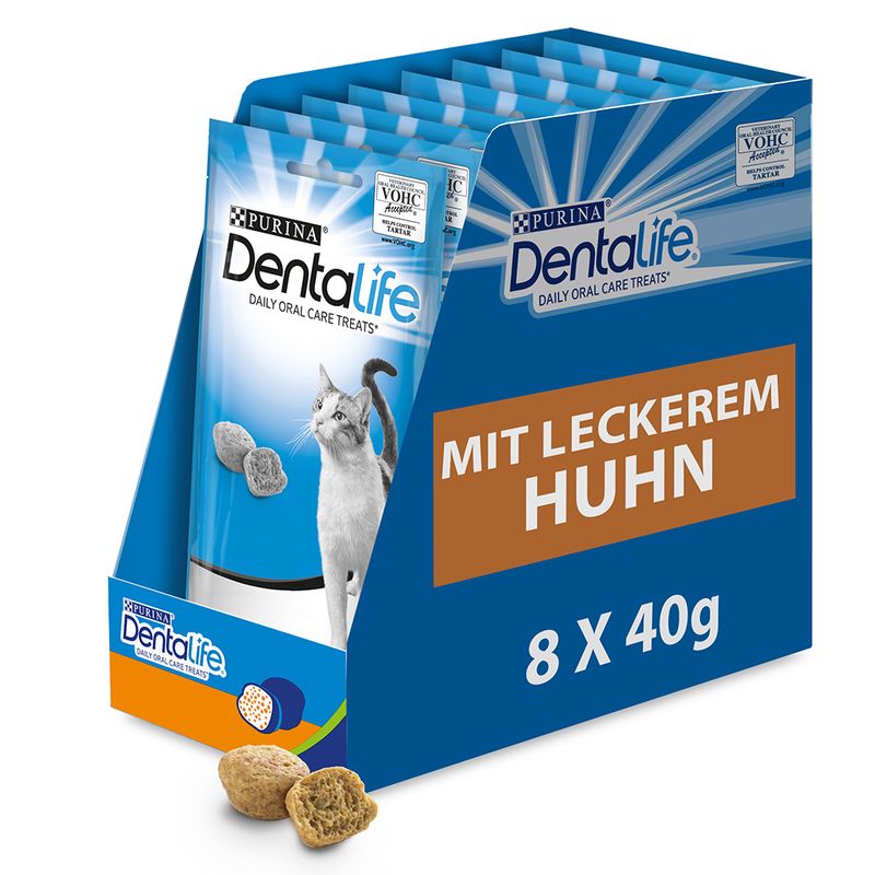 PURINA Dentalife Tägliche Katzen-Zahnpflege-Snacks Huhn | bitiba