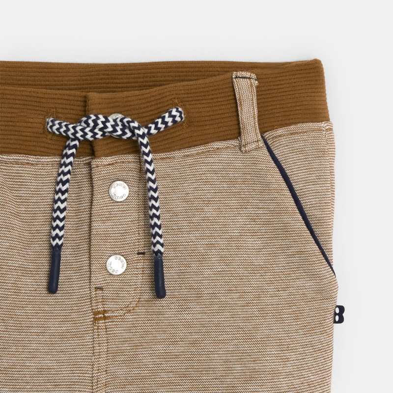 Pantalon molleton maille fantaisie marron bébé garçon