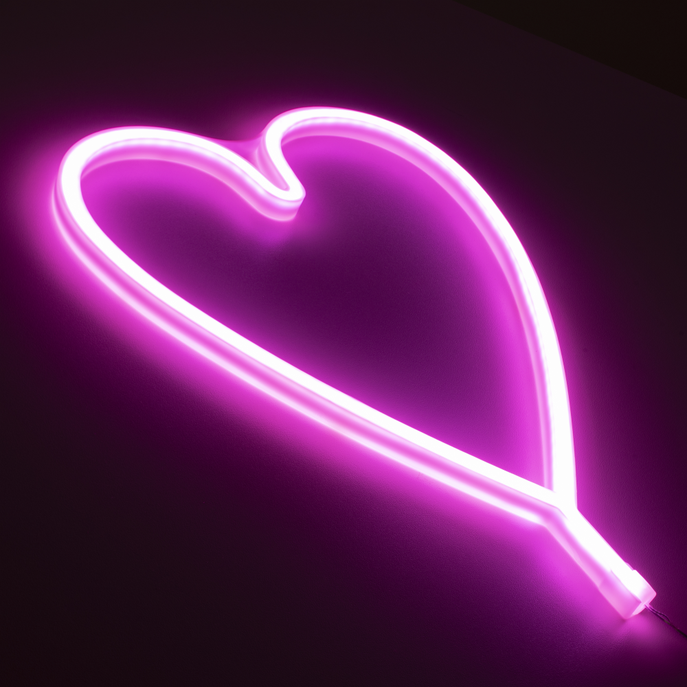 Neon-LED-Bild Neon-Herz pink