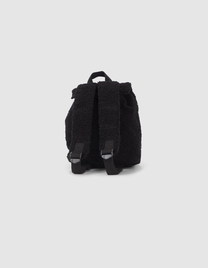 Sac à dos noir en sherpa bébé garçon