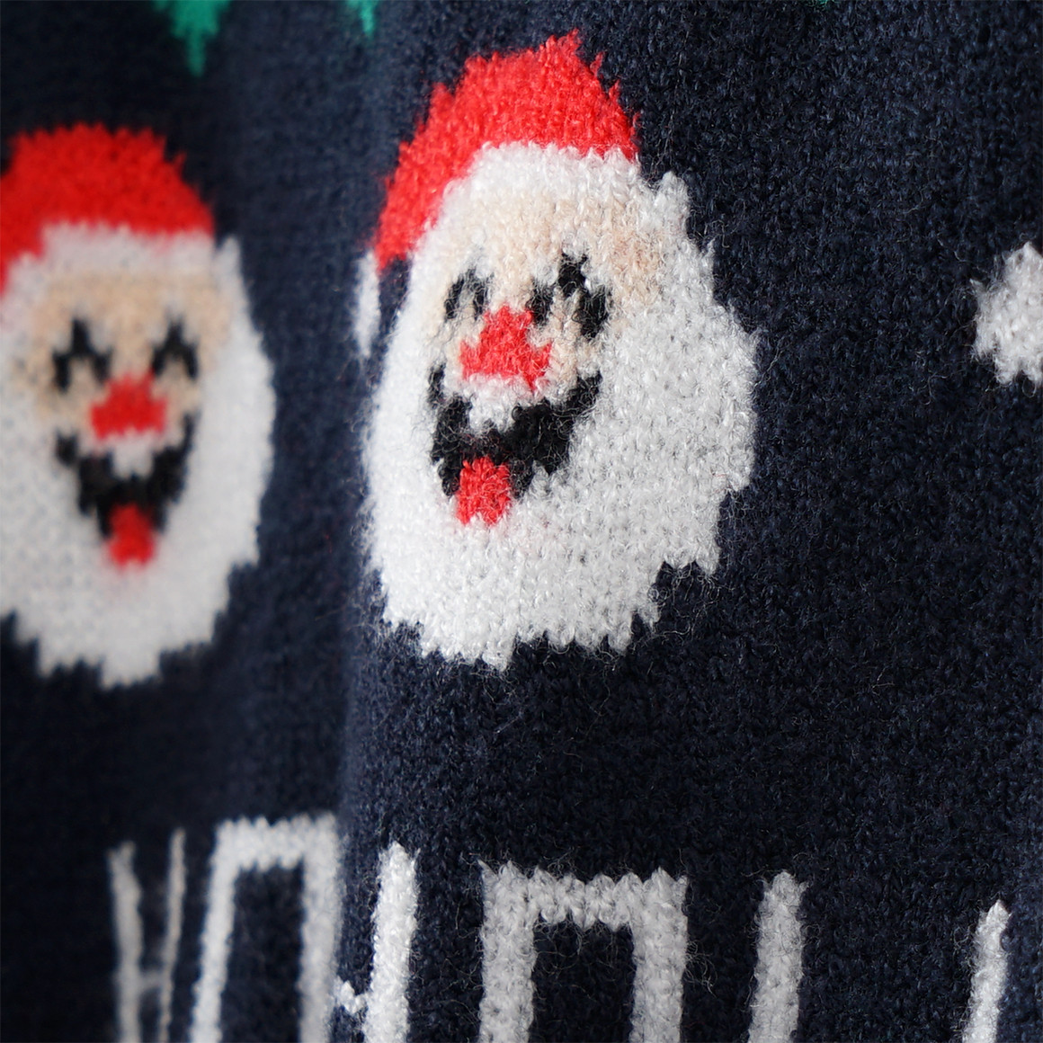 Jungen Weihnachtspullover mit Allover-Motiv dunkelblau / rot / grün